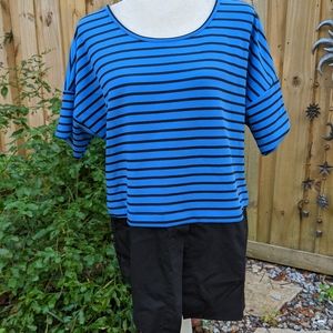 NWOT Striped Blue and black tunic